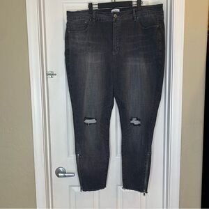 Rebel Wilson x Angels The Icon High Rise Black Distressed Jeans Size 22W